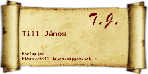 Till János névjegykártya