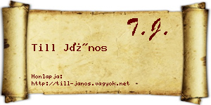 Till János névjegykártya