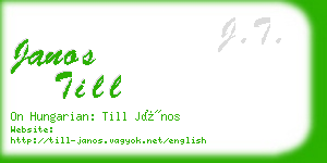 janos till business card